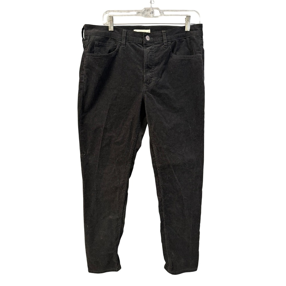 Everlane Mens Black Corduroy Slim Straight Pants 31x30 Five Pocket Cotton Blend